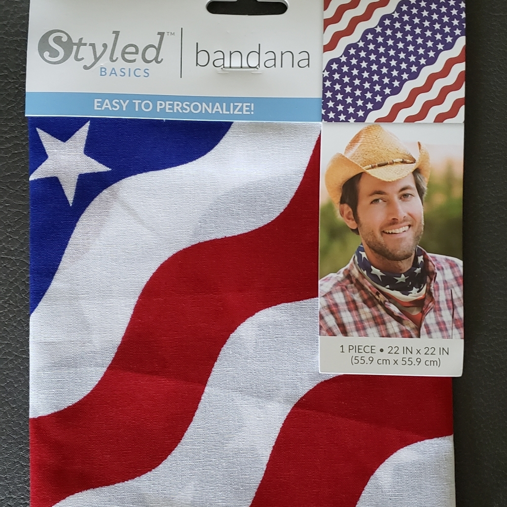 American Flag Stars & Stripe Bandana Scarf